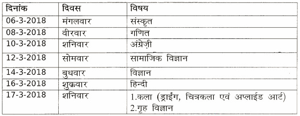  date sheet 